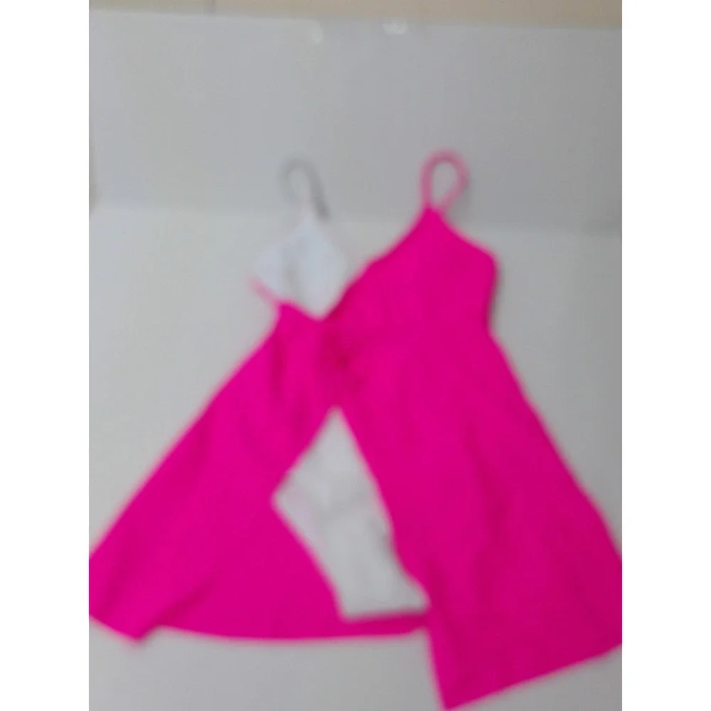 Hot Pink White One Piece Girls Swimsuit Size 7-8Y‎ /#26534